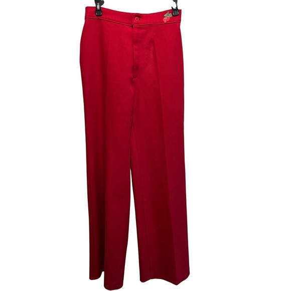 Levi's Pants - Vintage Levis Red High Waisted Wide Leg Strawberry Embroidered Size 6 Pants